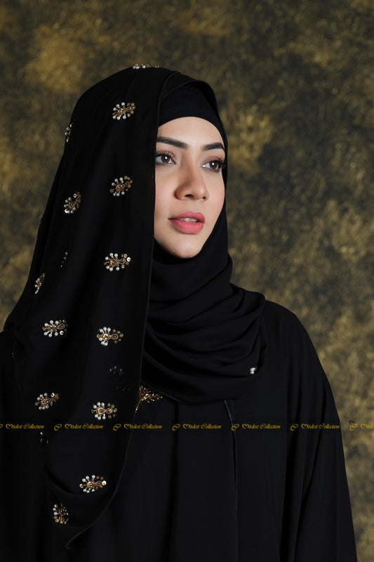 Bridal Hijab Black Pearl