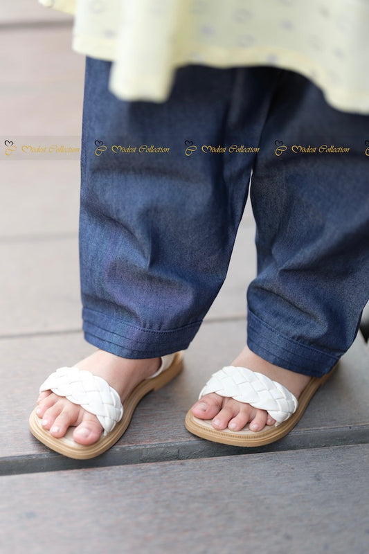 Babygirl's Trousers Denim blue - Modest Collection