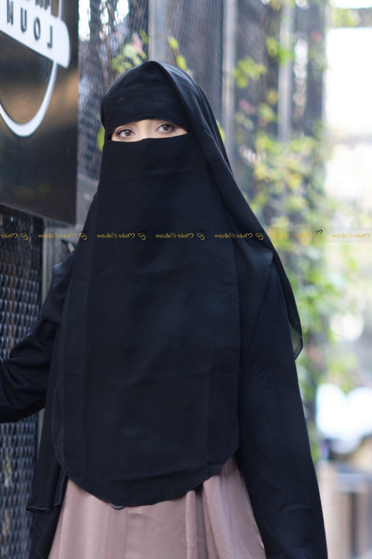 2 Layer Niqab Black - Modest Collection