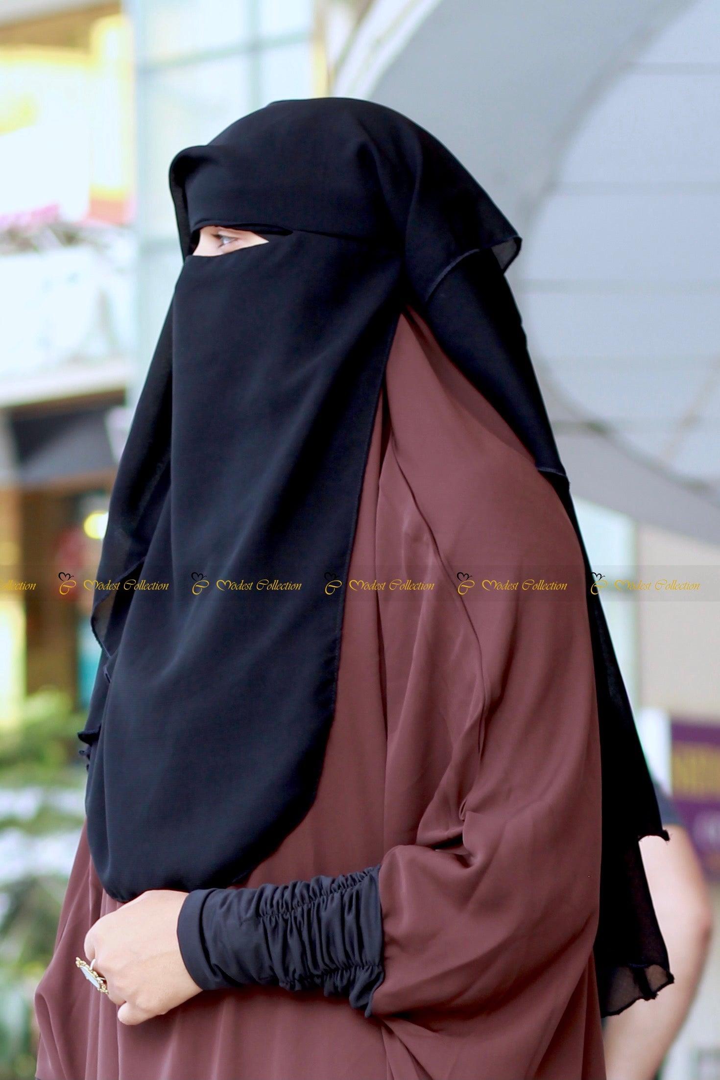4 Layer Niqab Black - Modest Collection
