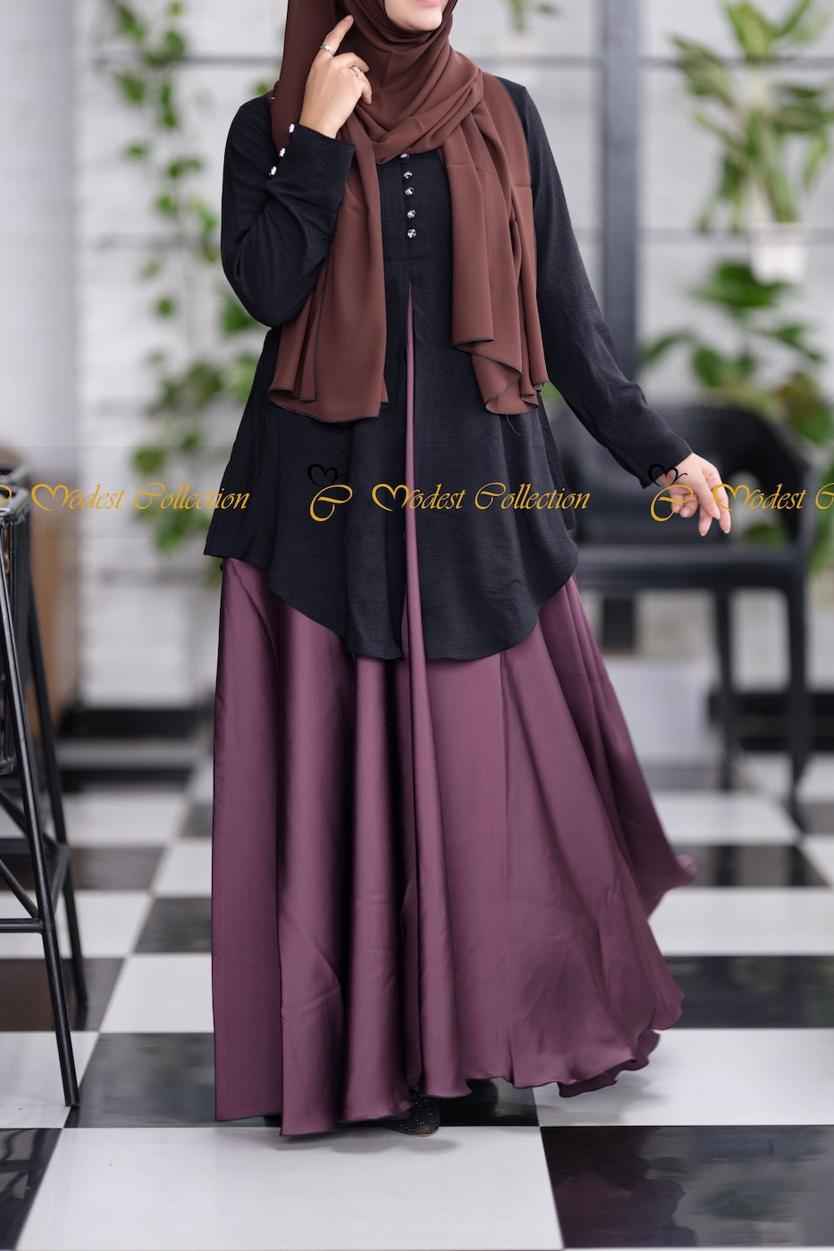 Redwana Gown Purple - Modest Collection