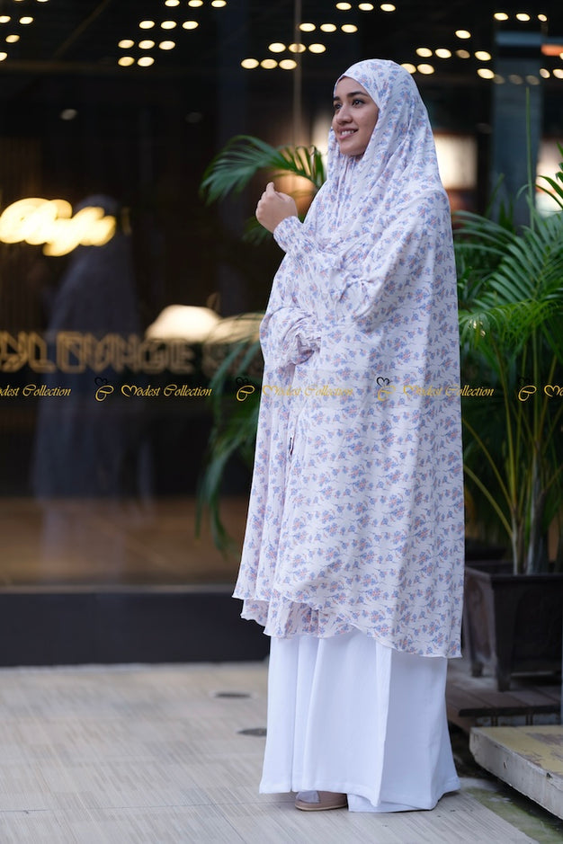 Georgette Khimar with Pockets Lavender Floral