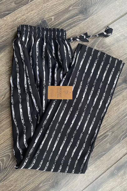 Linen Trousers Striped Black