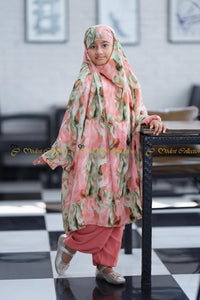 Bareerah Jilbab Marble peach (for 10+ yrs) - Modest Collection