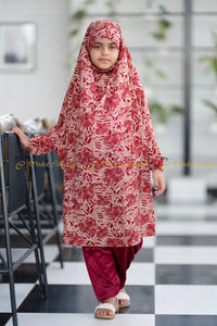 Bareerah Jilbab printed Maroon