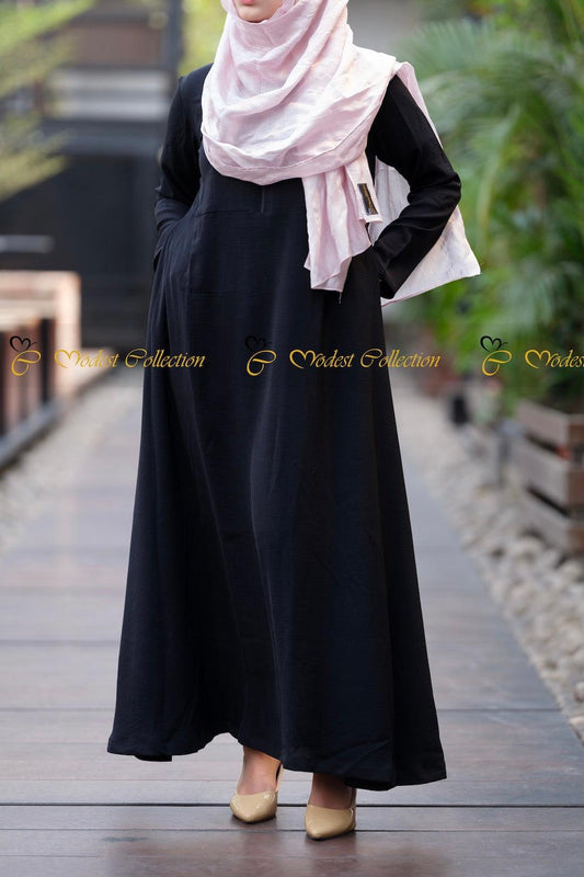 Black A-Line Abaya - Modest Collection