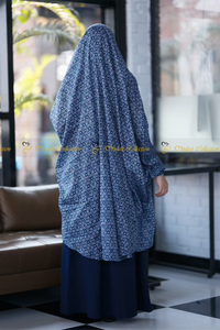 Cotton Prayer Jilbab Printed Navy