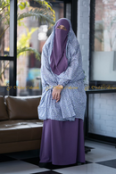 Cotton Prayer Jilbab Floral Gray