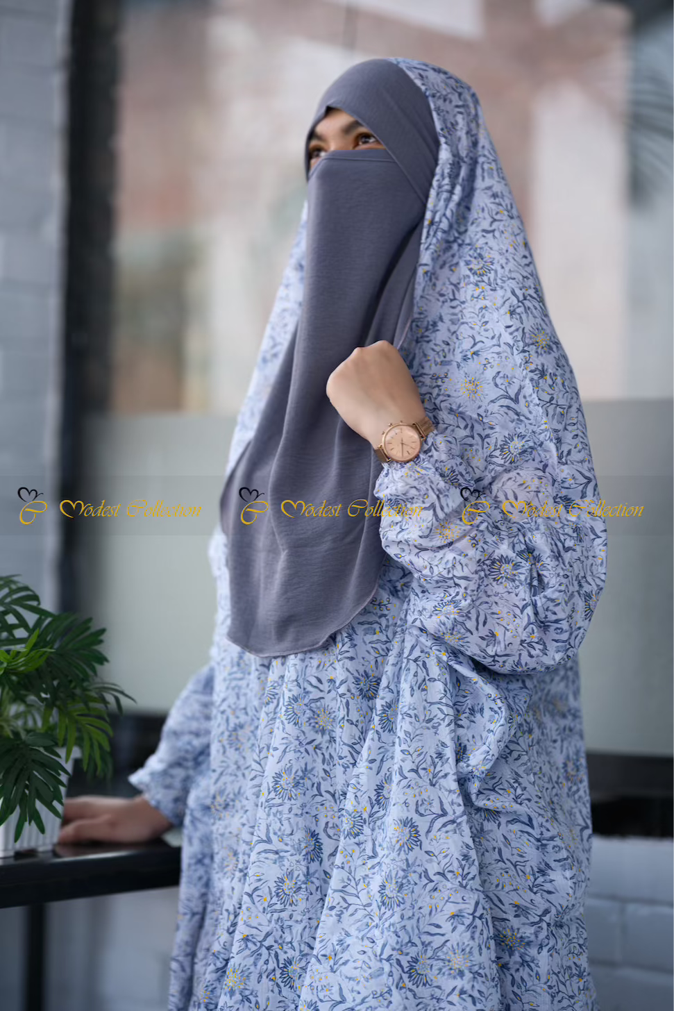 Cotton Prayer Jilbab Floral White