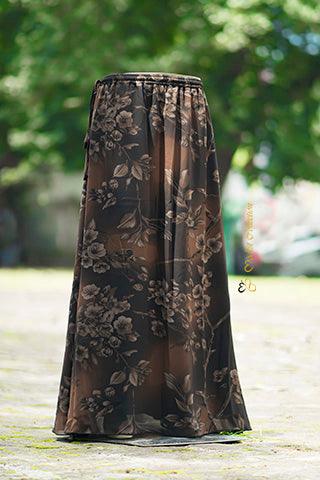 Double Layer Skirt floral coffee - Modest Collection