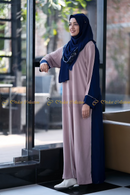 Dual Shade Elegant Umrah Abaya Umber-Navy