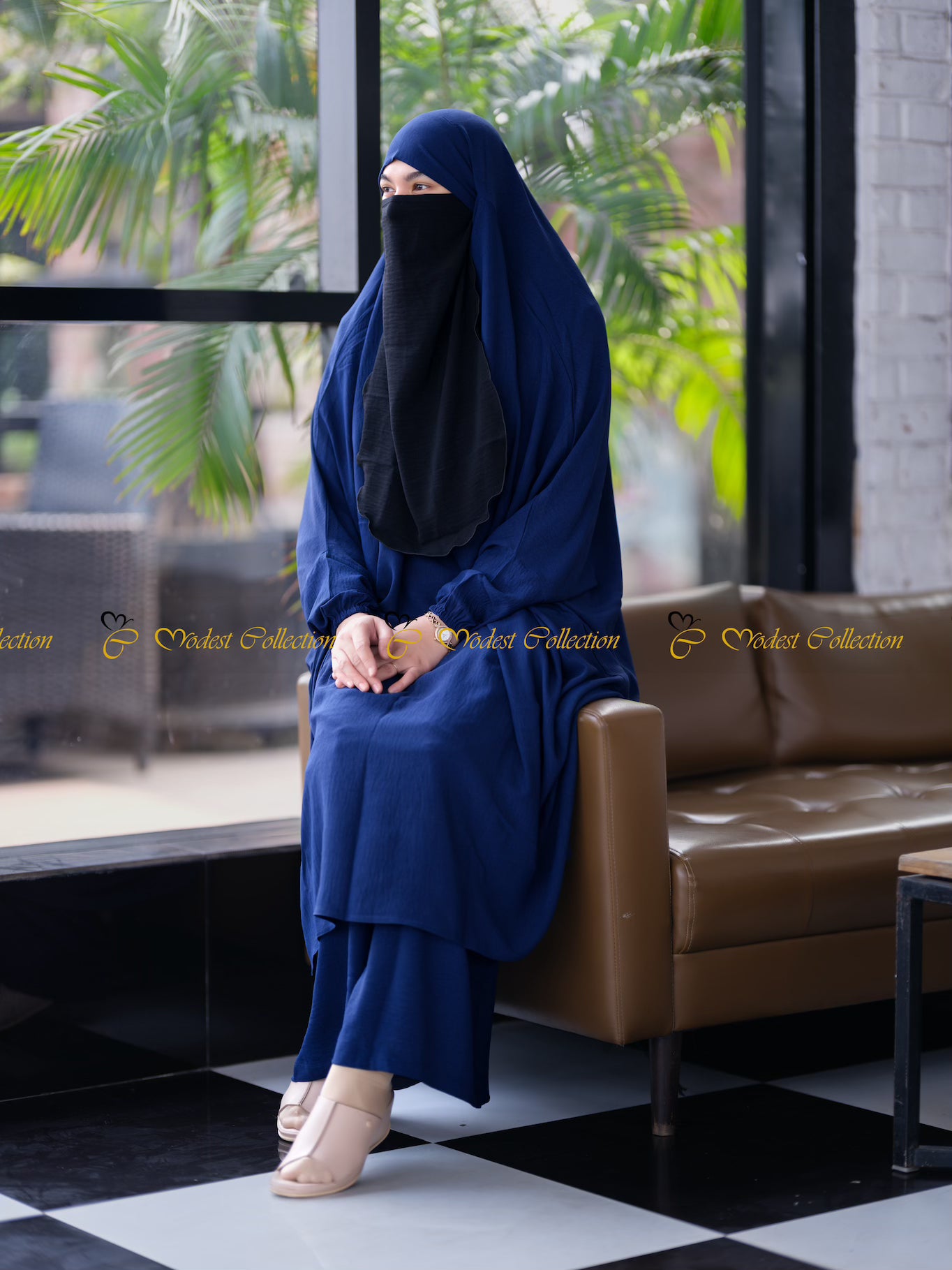 No Niqab French Cut Unjila Jilbab Navy