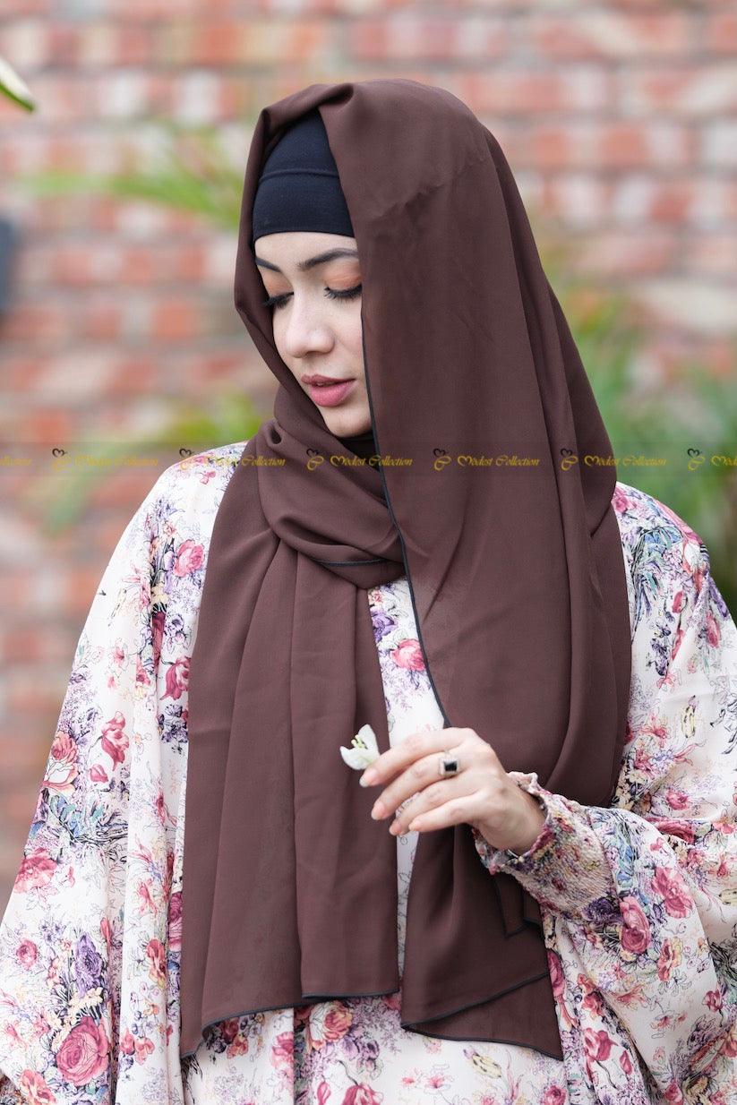 Georgette Hijab Coffee - Modest Collection