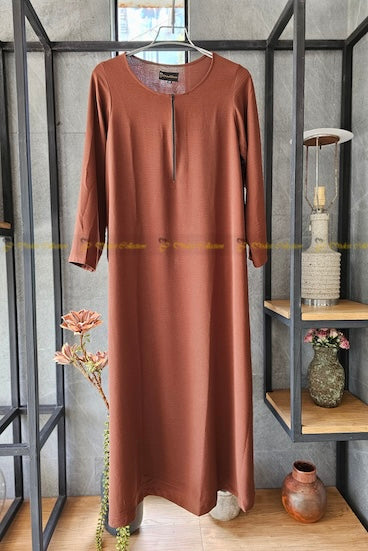 Basic Maxi Abaya/Slip Dress with pockets Coffee