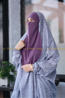 Cotton Prayer Jilbab Floral Gray