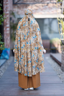 Georgette Khimar with Pockets Printed Golden