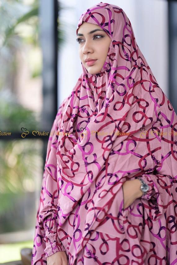 Niqab Khimar with Pockets pretty Pink - Modest Collection
