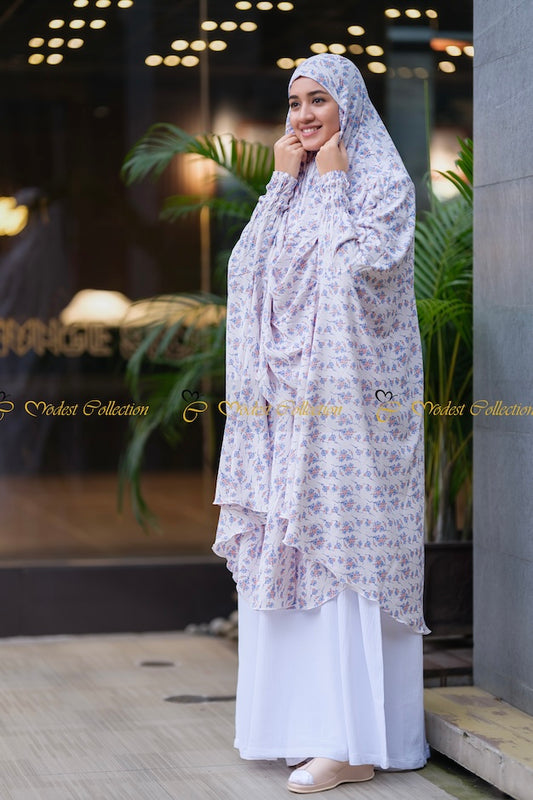 Georgette Khimar with Pockets Lavender Floral