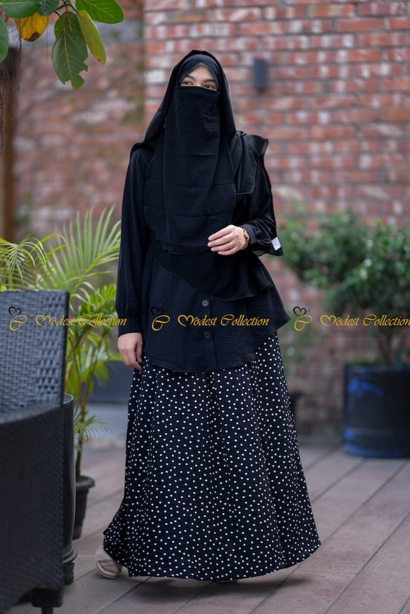 Summer Shirt Black with Skirt