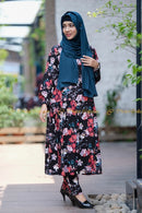 Linen Co-ord set floral black for Summer