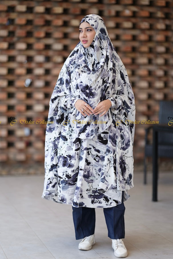 Niqab Khimar with Pockets Floral - Modest Collection