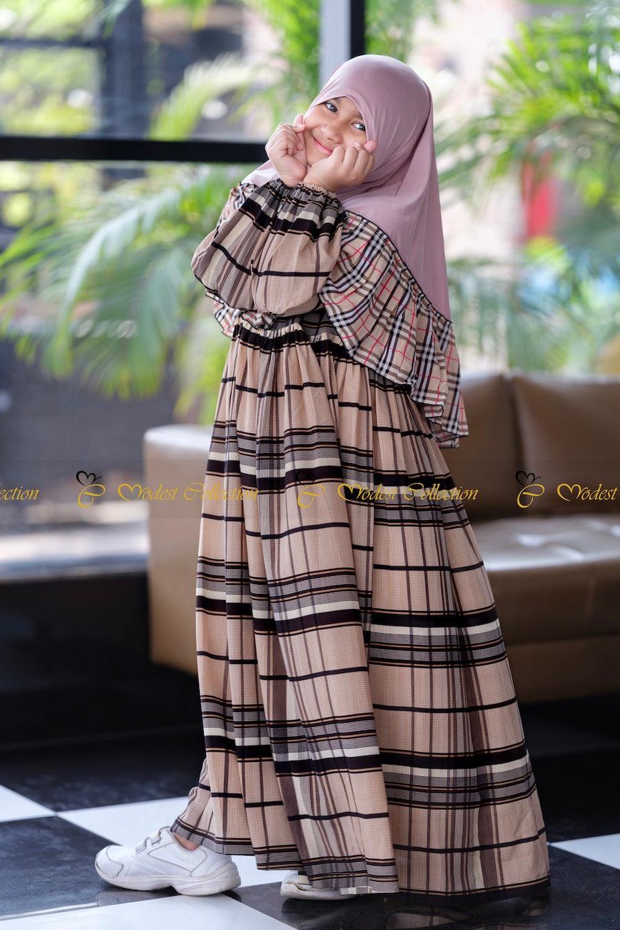 Little Mahzabin dress checkered - Modest Collection