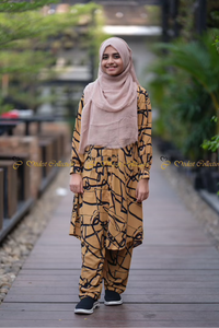 Long Shirt printed Brown for Ladies & Teens