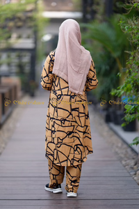 Long Shirt printed Brown for Ladies & Teens