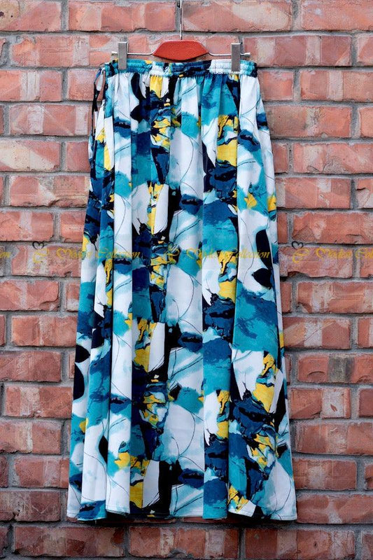 Long Skirt Marble Teal - Modest Collection