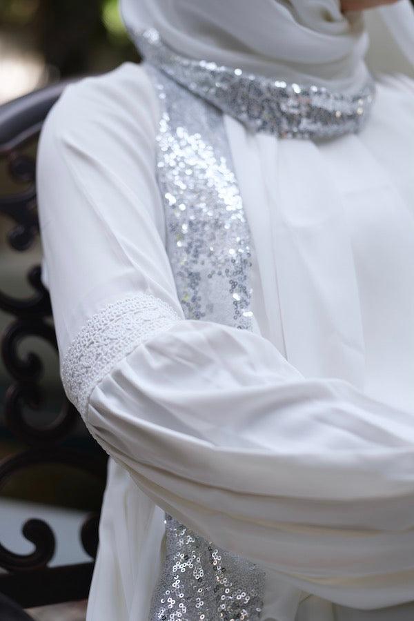 Mahzabin Dress White - Modest Collection