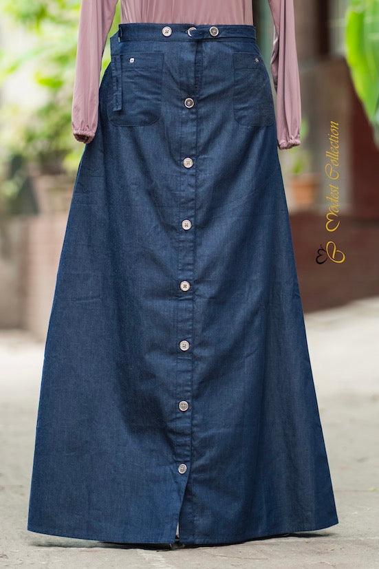 Pencil Skirt Denim Blue - Modest Collection