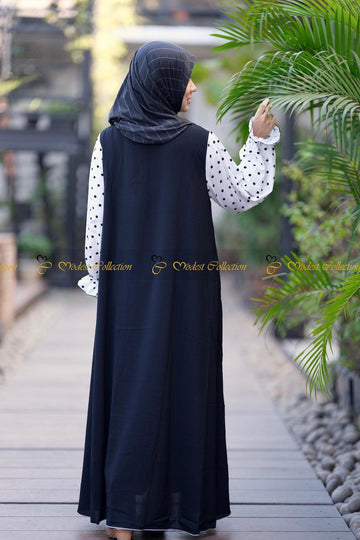 Modest Embellished Party Classic Abaya Black