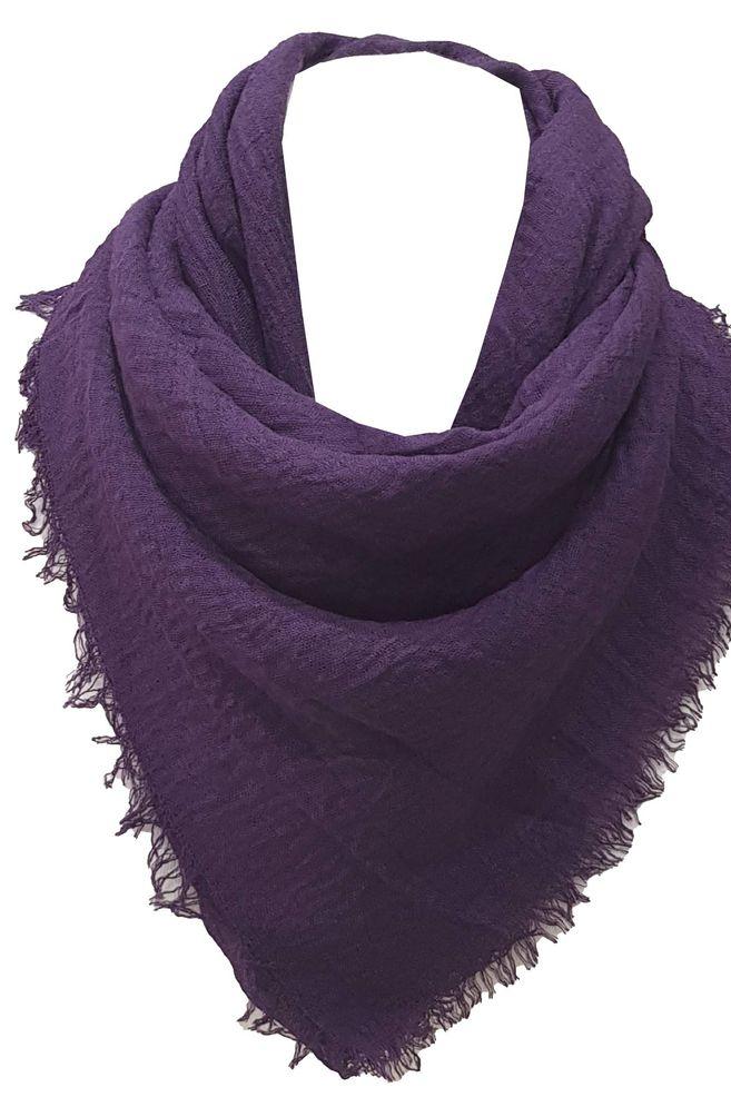 Cotton Crinkle Hijab Purple for Teens