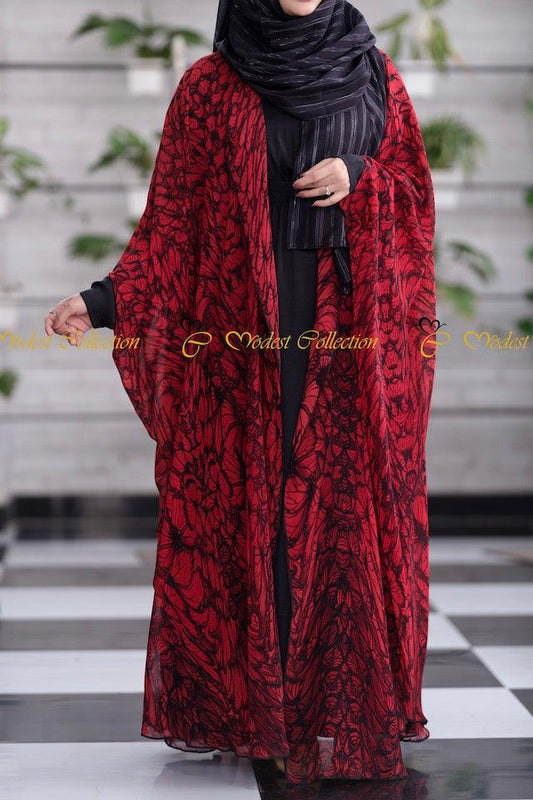 Roshny Abaya Garnet Red - Modest Collection