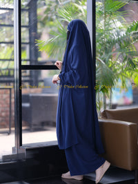 No Niqab French Cut Unjila Jilbab Navy