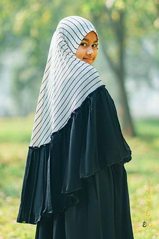 Baby Hijab off-white stripe - Modest Collection