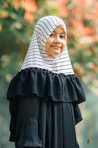 Baby Hijab off-white stripe