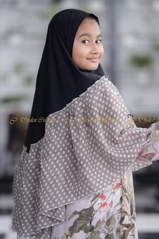 Baby Hijab Polka black - Modest Collection